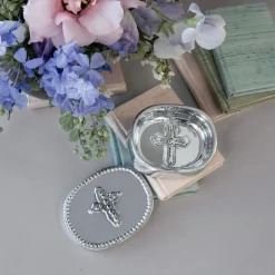 Clearance BABY Peek-A-Boo Cross Oval Keepsake Box Best Sellers|Corporate Gifts