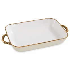 Online CERAMIC Bambu Rectangular Casserole Cream & White SECONDS - NON REFUND Bakers|Gifts Under $99