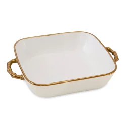 Discount CERAMIC Bambu Square Casserole Cream & White SECONDS - NON REFUNDABLE Bakers|Gifts Under $99