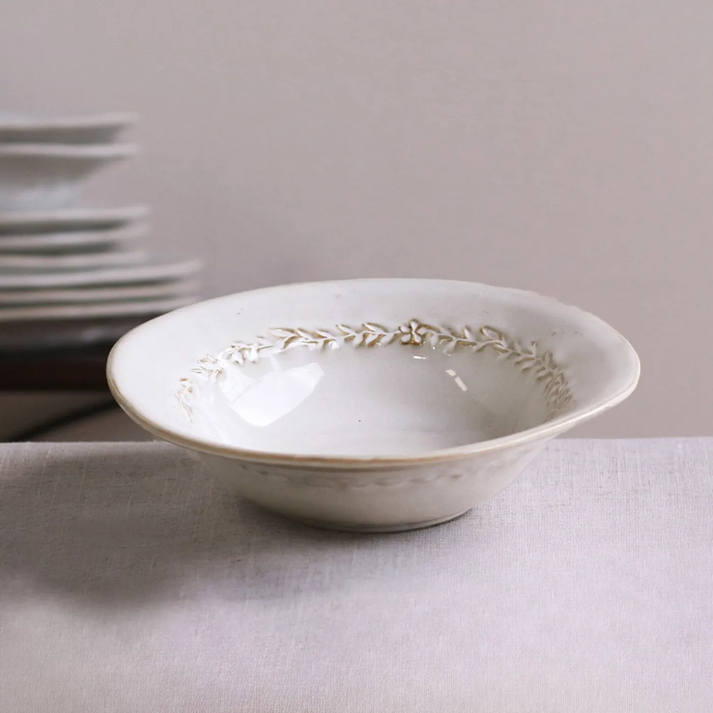 Clearance CERAMIC Valentina Soup Bowl Set of 4 (Dusty White) Bowls|Dinnerware