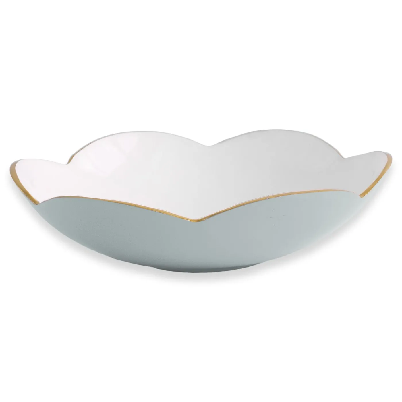 Best ENCANTO Amelia Medium Bowl Slate and White Bowls|Enameled Color Metal