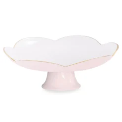 Outlet ENCANTO Amelia Pedestal Cake Plate Camellia and White Cake Plates|Enameled Color Metal