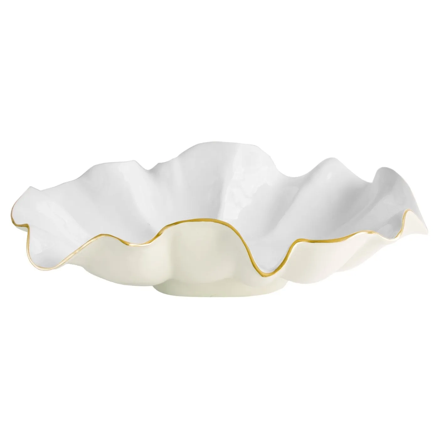 Clearance ENCANTO Aries Extra Large Bowl Cream and White Holiday|Bowls