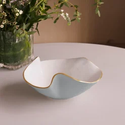 Discount ENCANTO Aries Medium Bowl Slate and White Bowls|Enameled Color Metal