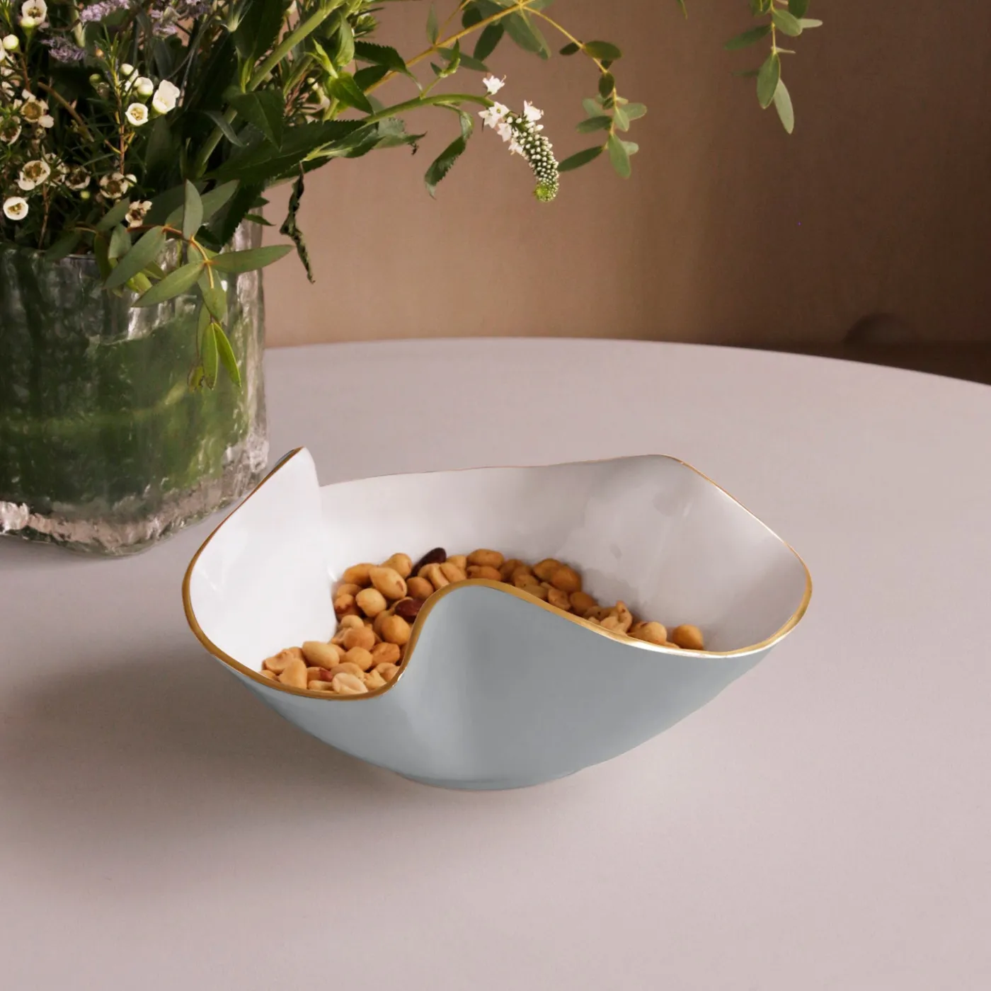 Discount ENCANTO Aries Medium Bowl Slate and White Bowls|Enameled Color Metal