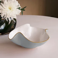 Discount ENCANTO Aries Medium Bowl Slate and White Bowls|Enameled Color Metal