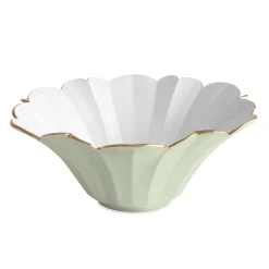 Best ENCANTO Avril Large Bowl (Pistachio and White) Bowls|Enameled Color Metal