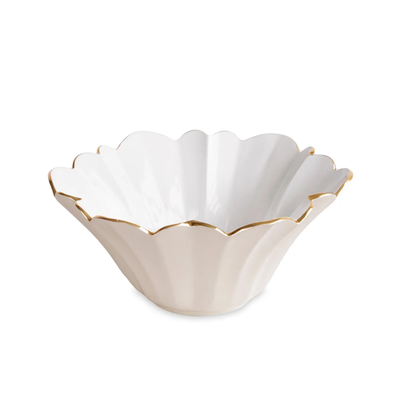 ENCANTO Avril Medium Bowl (Cream and White) Bowls|Enameled Color Metal