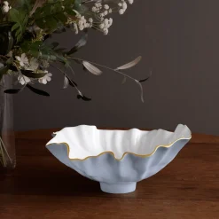 Online ENCANTO Bloom Medium Bowl (Periwinkle and White) Bowls|Enameled Color Metal