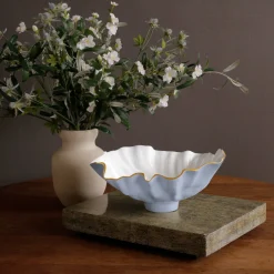 Online ENCANTO Bloom Medium Bowl (Periwinkle and White) Bowls|Enameled Color Metal