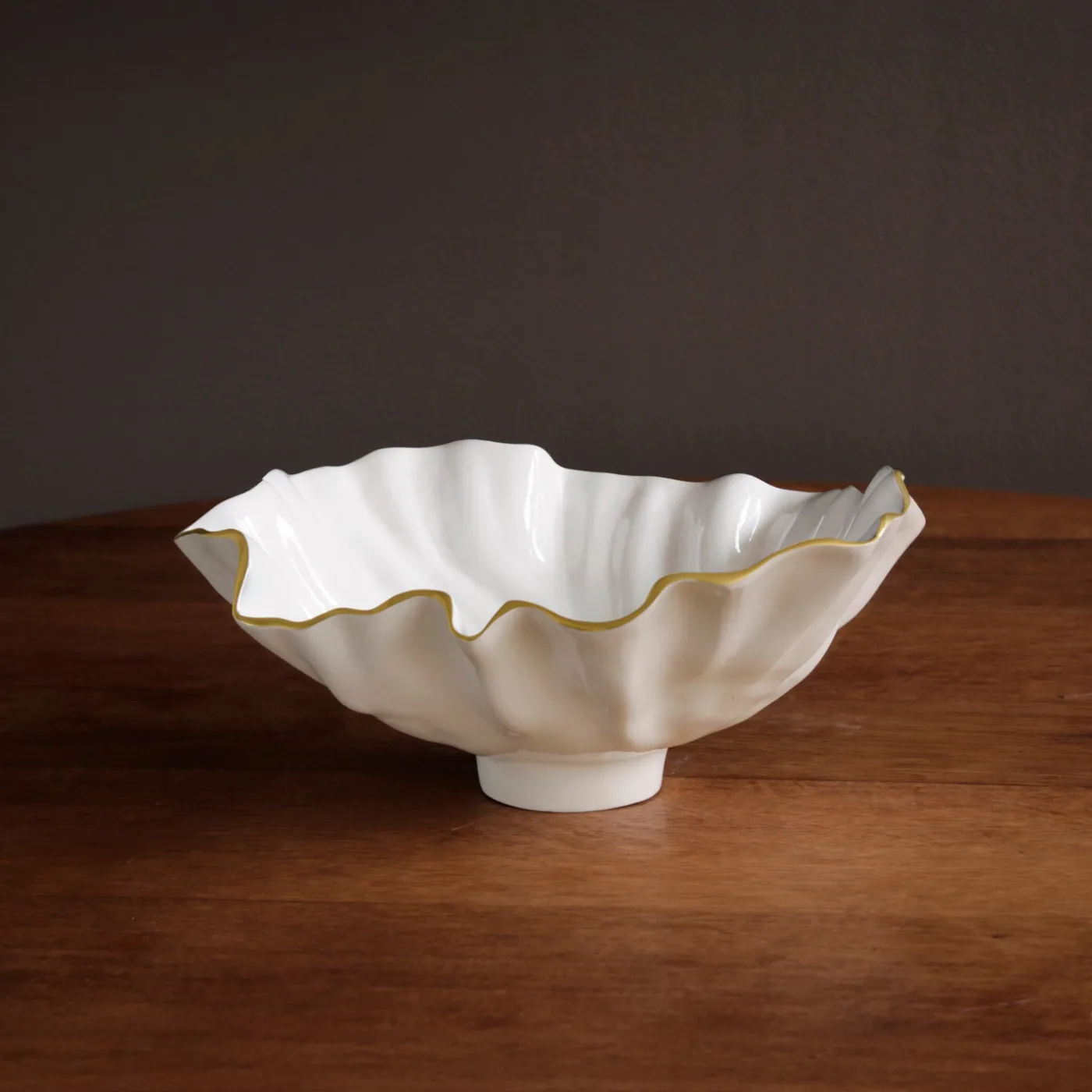 New ENCANTO Bloom Medium Bowl (Cream and White) Bowls|Enameled Color Metal
