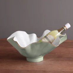 Online ENCANTO Bloom Wine Bucket (Pistachio and White) Gifts For The Wine Lover|Enameled Color Metal