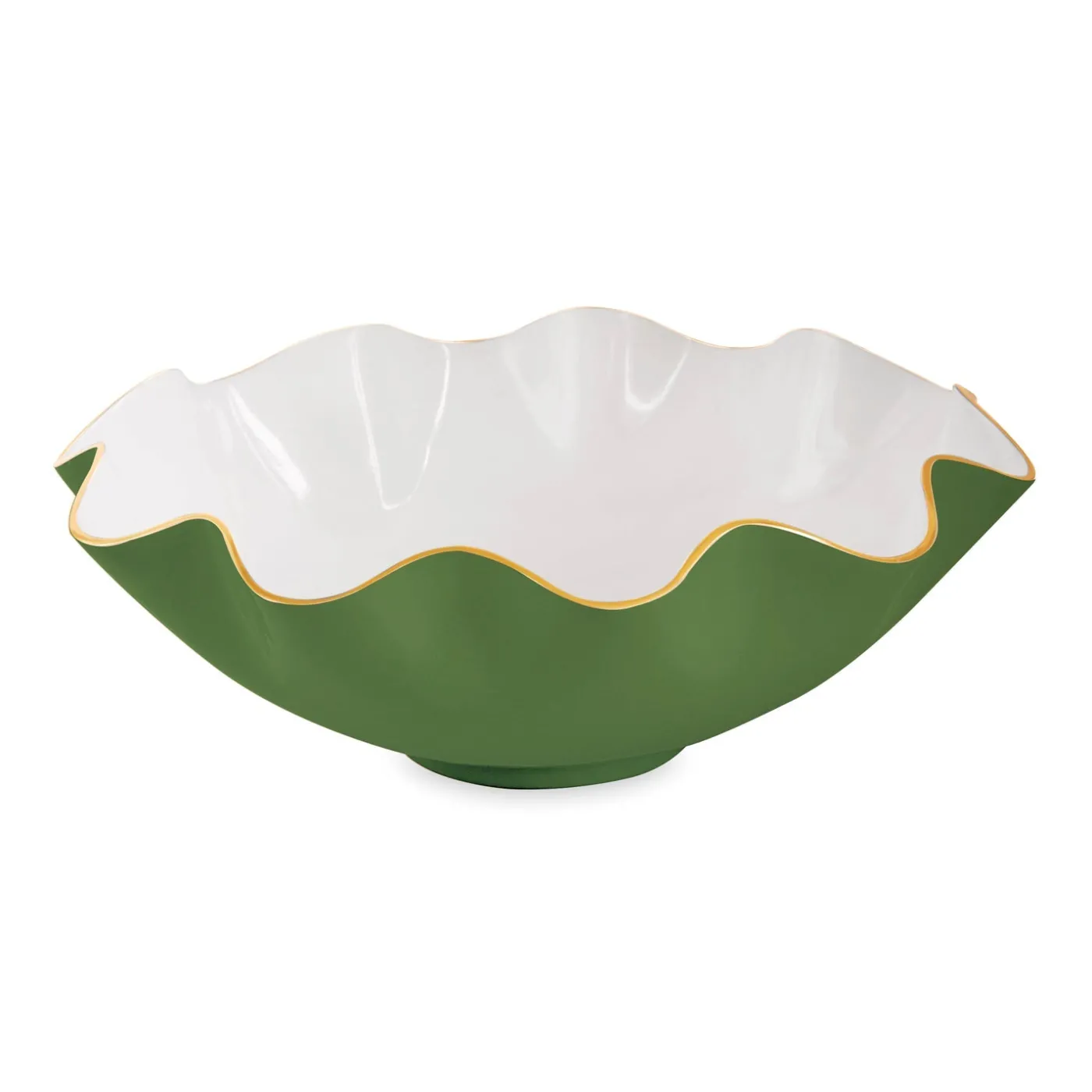 Outlet ENCANTO Carola Extra Large Bowl Leaf Green and White Holiday|Bowls