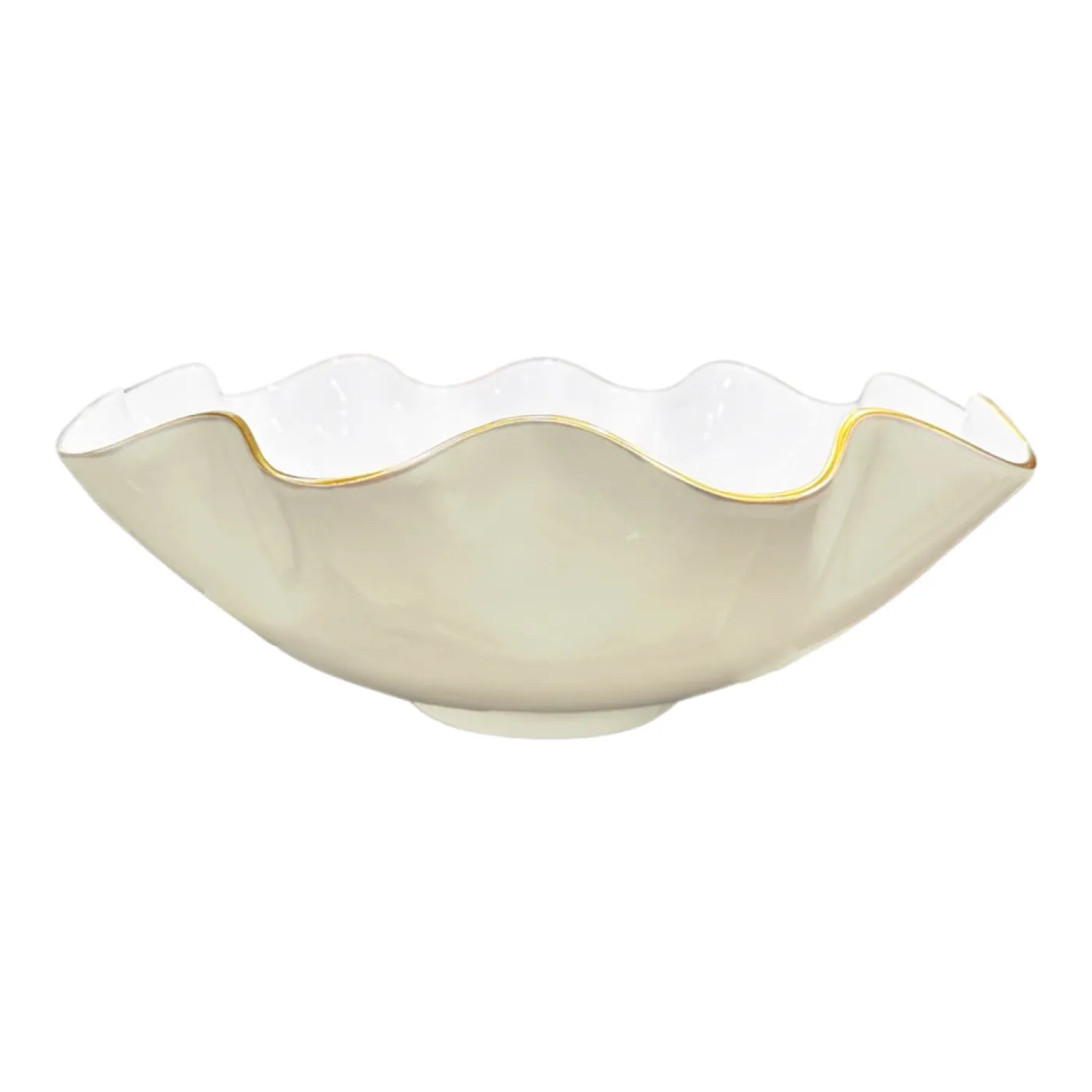 Hot ENCANTO Carola Extra Large Bowl (Cream and White) Bowls|Enameled Color Metal