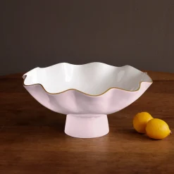 Discount ENCANTO Carola Large Pedestal (Camellia and White) Pedestals|Enameled Color Metal