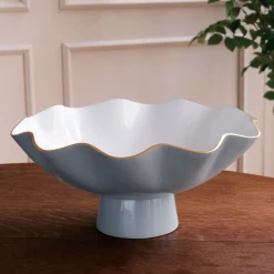 Best ENCANTO Carola Large Pedestal Slate and White Pedestals|Enameled Color Metal