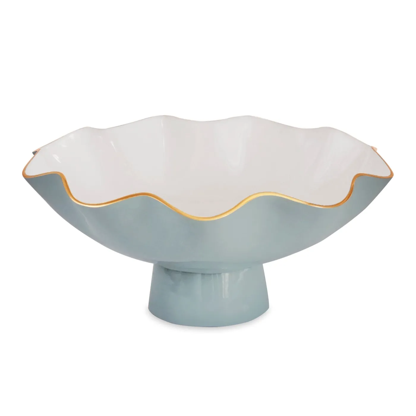Best ENCANTO Carola Large Pedestal Slate and White Pedestals|Enameled Color Metal