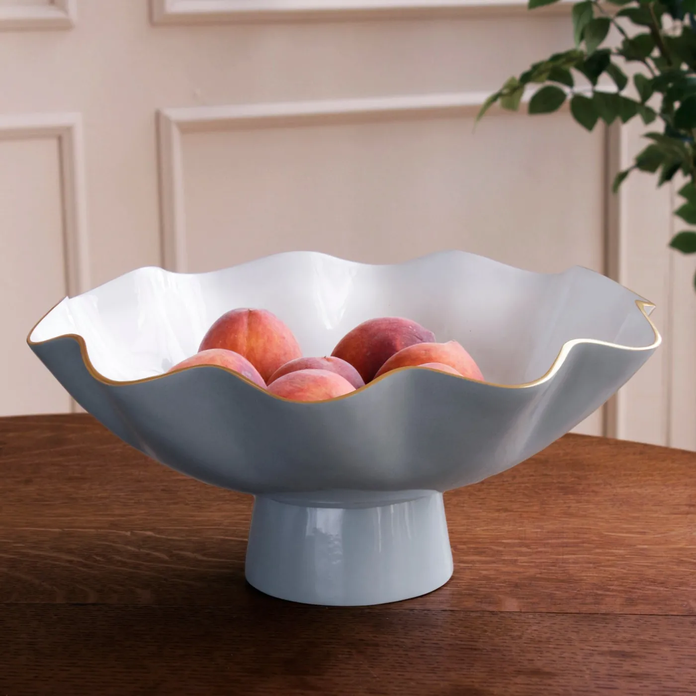 Best ENCANTO Carola Large Pedestal Slate and White Pedestals|Enameled Color Metal