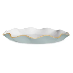 ENCANTO Carola Large Round Platter Slate and White Bowls|Enameled Color Metal