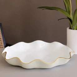 Discount ENCANTO Carola Large Round Platter (Cream and White) Holiday|Platters