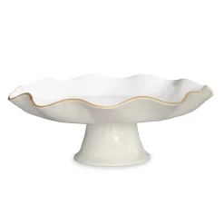ENCANTO Carola Pedestal Cake Plate (Cream and White) Holiday|Cake Plates