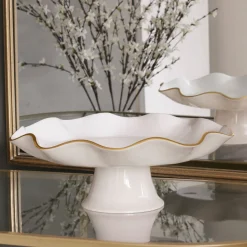 ENCANTO Carola Pedestal Cake Plate (Cream and White) Holiday|Cake Plates