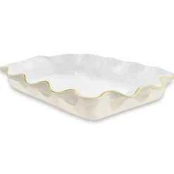 Discount ENCANTO Carola Rectangle Casserole Holder (Cream and White) Holiday|The Holiday Shop