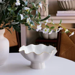 Best ENCANTO Carola Small Pedestal (Dove and White) Pedestals|Enameled Color Metal