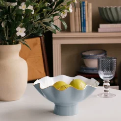 Sale ENCANTO Carola Small Pedestal (Slate and White) Pedestals|Enameled Color Metal