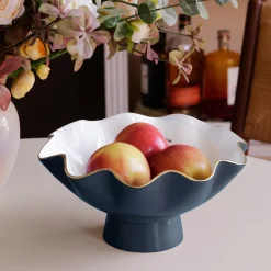 Outlet ENCANTO Carola Small Pedestal (Midnight and White) Pedestals|Enameled Color Metal