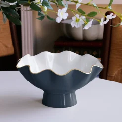 Outlet ENCANTO Carola Small Pedestal (Midnight and White) Pedestals|Enameled Color Metal