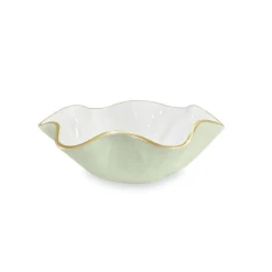 New ENCANTO Carola Small Round Bowl (Pistachio and White) Bowls|Gifts Under $99