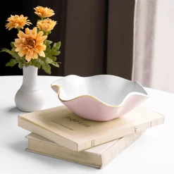 Best ENCANTO Carola Small Round Bowl (Camellia and White) Bowls|Gifts Under $99