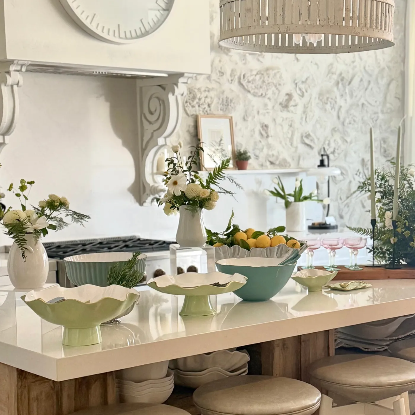 Best ENCANTO Claire Small Oval Bowl with Spoon (Pistachio, White and Gold) Bowls|Gifts Under $99