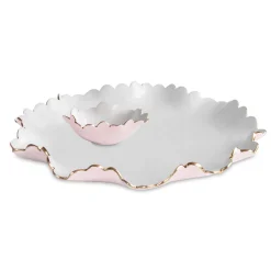 Online ENCANTO Colette Large Chip and Dip (Camellia and White) Enameled Color Metal