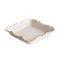 New ENCANTO Colette Luncheon Napkin Holder (Cream) Enameled Color Metal