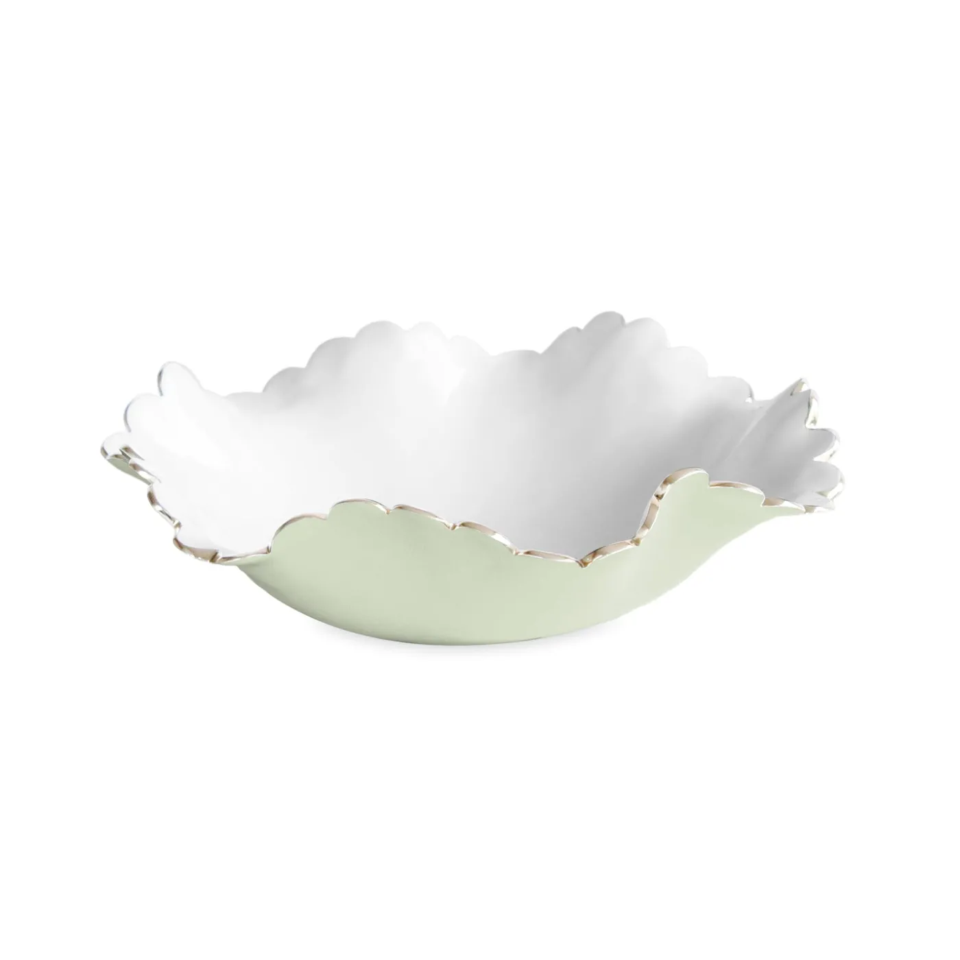New ENCANTO Colette Medium Bowl (Pistachio and White) Bowls|Enameled Color Metal