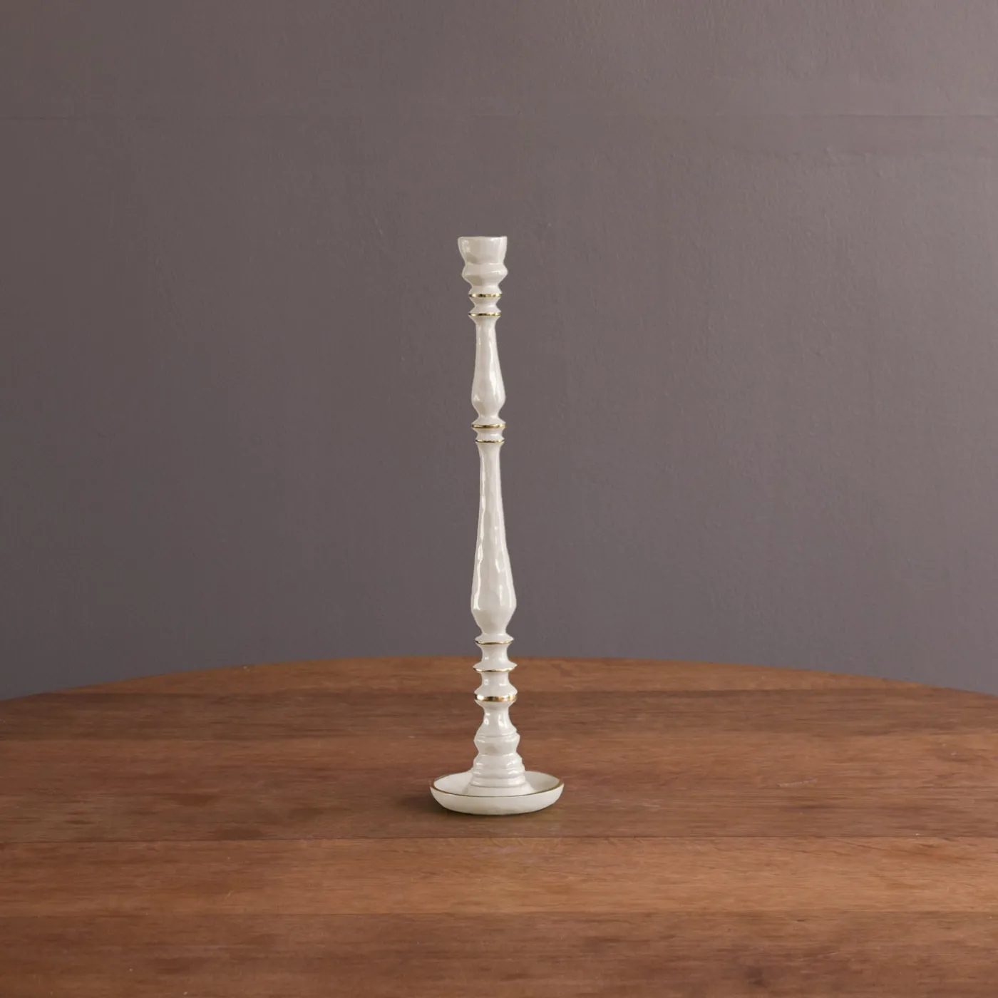 New ENCANTO Crosby Medium Candlestick Holder (Cream) Candlestick Holders|Gifts Under $99