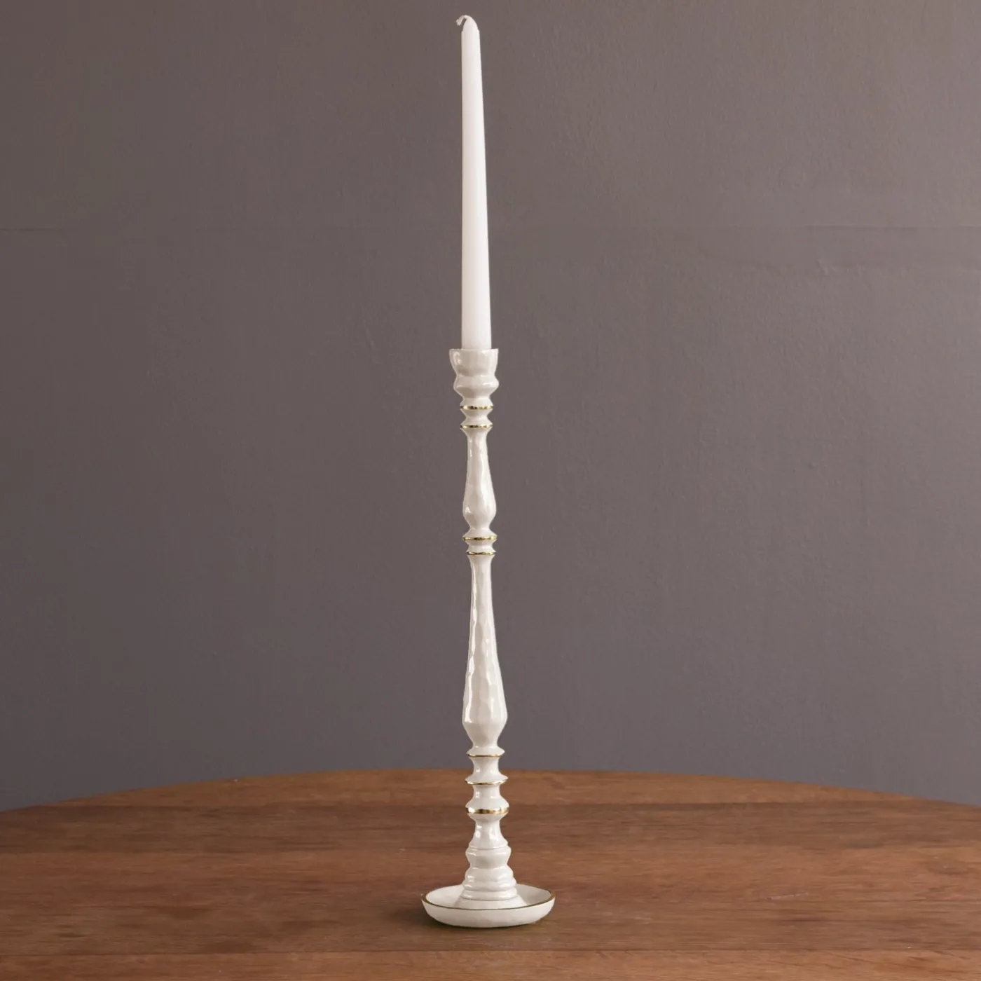 New ENCANTO Crosby Medium Candlestick Holder (Cream) Candlestick Holders|Gifts Under $99