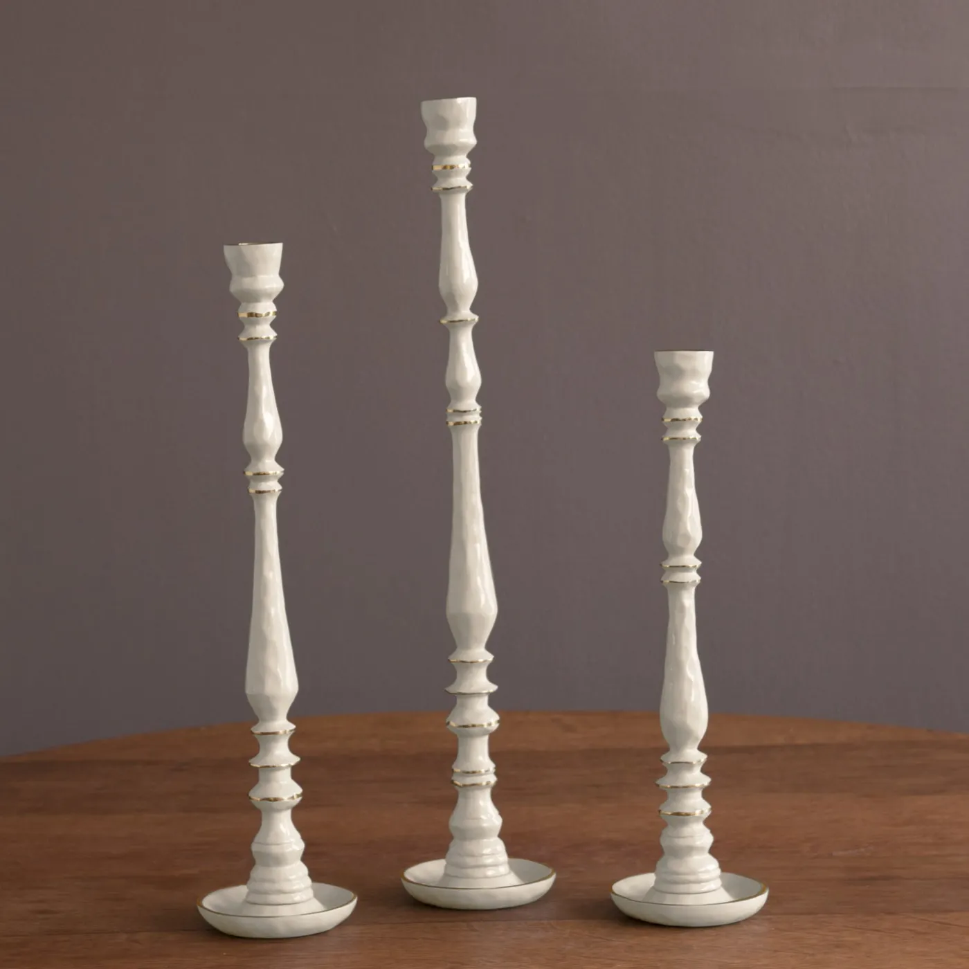 New ENCANTO Crosby Medium Candlestick Holder (Cream) Candlestick Holders|Gifts Under $99