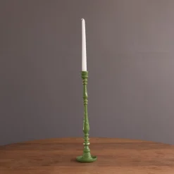Best ENCANTO Crosby Medium Candlestick Holder (Leaf Green) Candlestick Holders|Enameled Color Metal