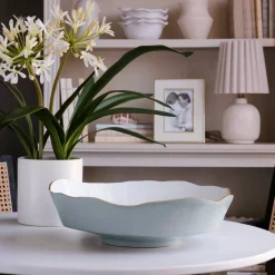 Sale ENCANTO Dakota Large Bowl (Slate and White) Bowls|Enameled Color Metal