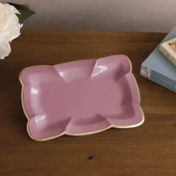 New ENCANTO Devon Medium Tray (Pink) Trays|Enameled Color Metal