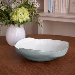 Sale ENCANTO Nuevo Large Bowl (Slate & White) Bowls|Enameled Color Metal