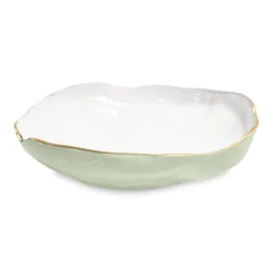 Online ENCANTO Nuevo Large Bowl (Pistachio and White) Bowls|Enameled Color Metal