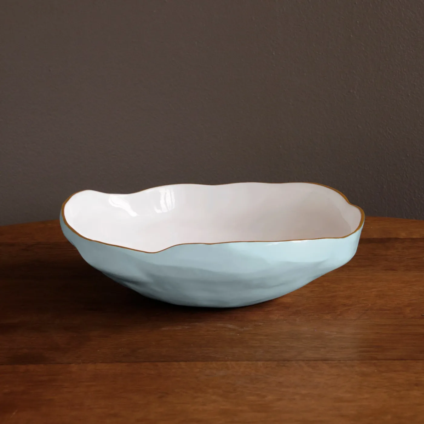 New ENCANTO Nuevo Large Bowl (Sky Blue and White) Bowls|Enameled Color Metal