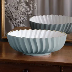 Outlet ENCANTO Orlando Large Bowl (Slate and White) Bowls|Enameled Color Metal