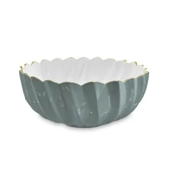 ENCANTO Orlando Medium Bowl (Slate and White) Bowls|Enameled Color Metal