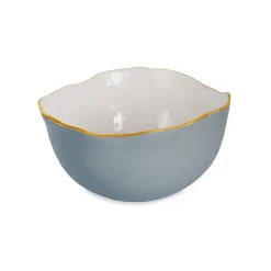 Best ENCANTO Osaka Large Bowl Slate & White Bowls|Enameled Color Metal