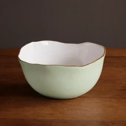 Outlet ENCANTO Osaka Large Bowl (Pistachio and White) Bowls|Enameled Color Metal